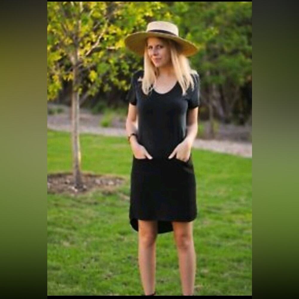 Anthropology Dolan Left Coast Loren Shift Dress With Pockets Blck Size Small - Picture 3 of 10